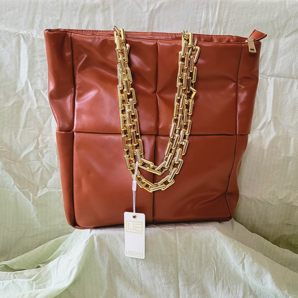 Urban Expressions Vegan Leather Cognac Tote
